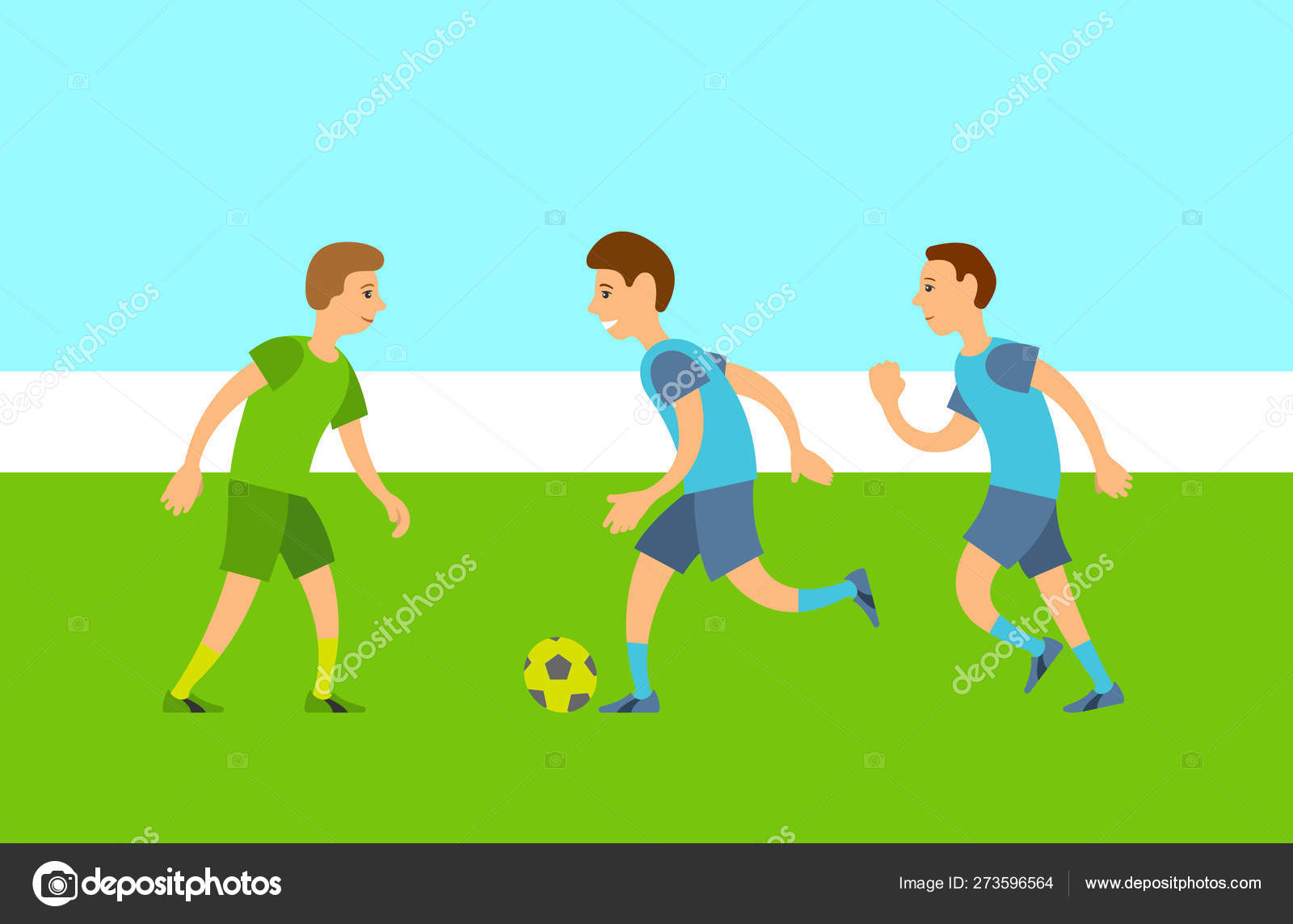 Grupo de pessoas jogando futebol, Jogo Vector imagem vetorial de robuart©  273596564